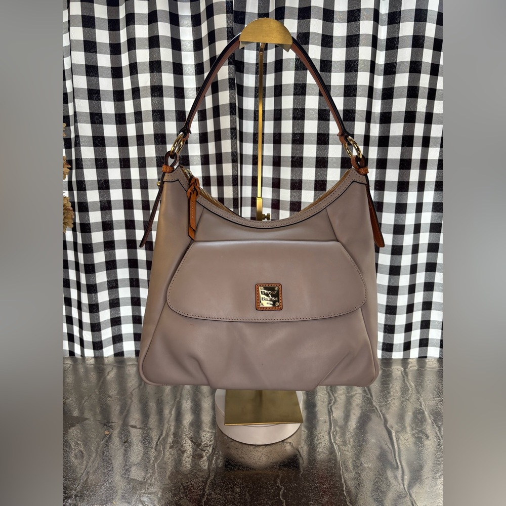 Dooney & Bourke Wexford Grey Leather Hobo Bag AND Dustbag EUC